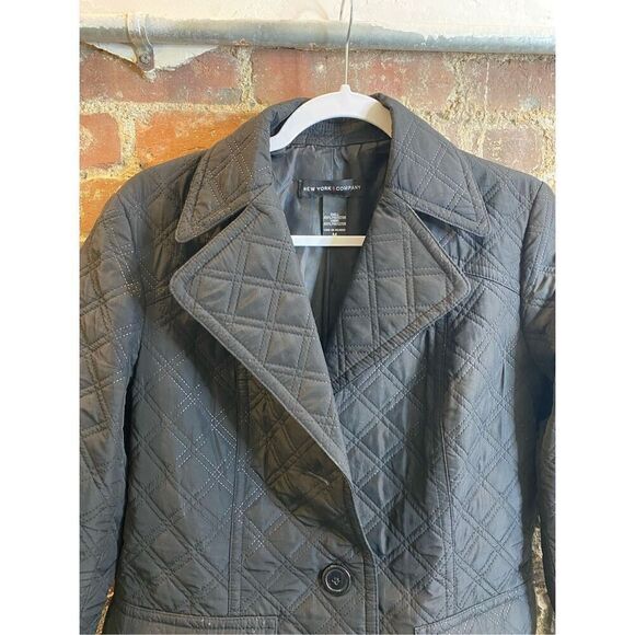 New York & Co Black Quilted Ladies Jacket Size Medium - Picture 11 of 13